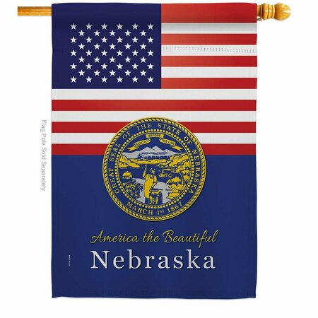 GUARDERIA 28 x 40 in. USA Nebraska American State Vertical House Flag with Double-Sided Banner Garden GU4061082